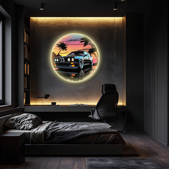 Neon LED Car Wall Art Garage Sign - Vibrant Automotive Decor