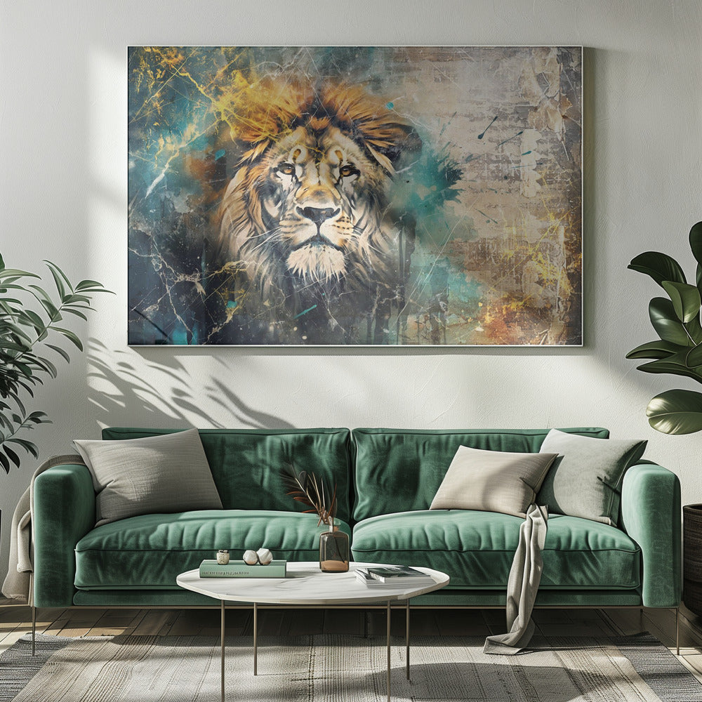 Wall art Lion Animal Vintage Art Illustration Wallart 04-5