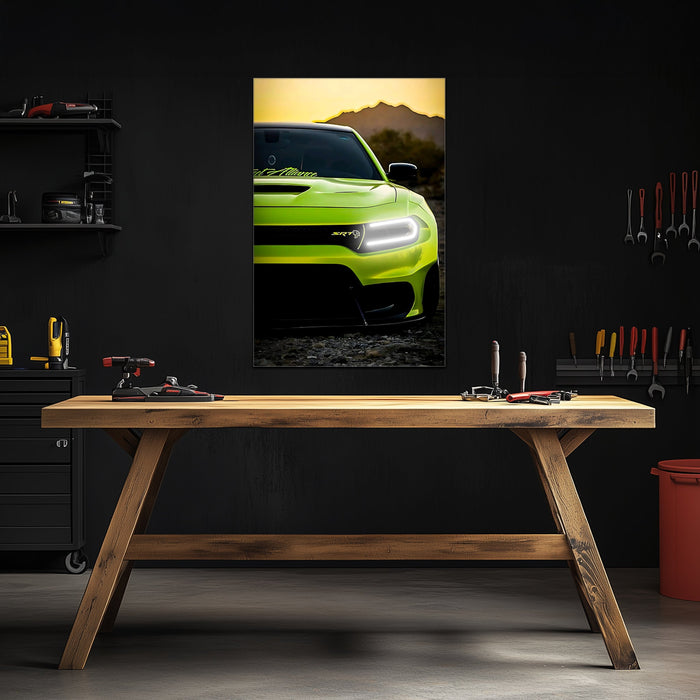 Neon LED Car Wall Art Sign - UV Printed Acrylic Garage Decor