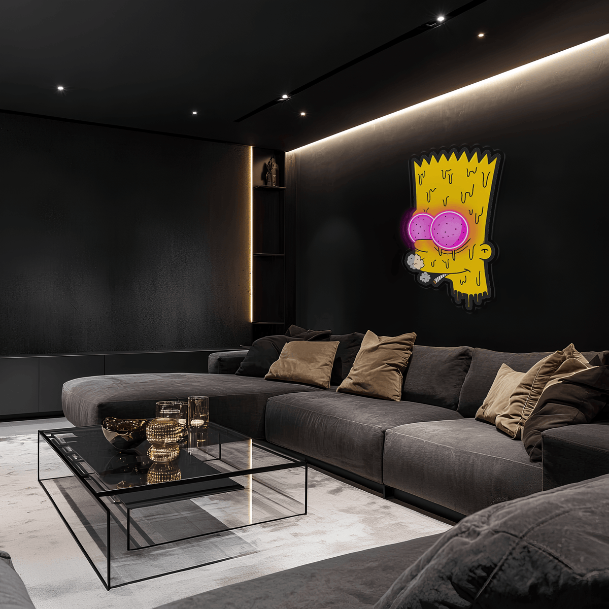 Neon Wall Art Sign Bart Simpson Pop Culture LED Light Decoration