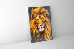 Canvas Lion Head - Wildlife Wall Art - Gold  Glitter-0