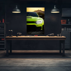 Neon LED Car Wall Art Sign - UV Printed Acrylic Garage Decor