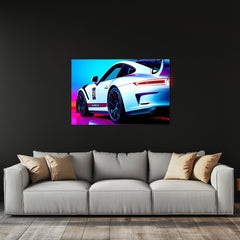 Neon LED Car Wall Art Sign - Lighted UV Acrylic Garage Decor