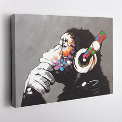 Banksy Male DJ Canvas – Urban Graffiti Wall Art Decor