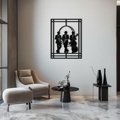 Jazz Musicians Metal Wall Art – Saxophone and Trumpet Player Silhouette Steel Decor for Music Lovers- KAF332