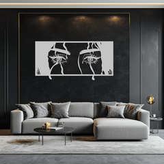Mysterious Woman Eyes Metal Wall Art – Black Steel Feminine Silhouette Decor for Modern Stylish Interiors- KAF408