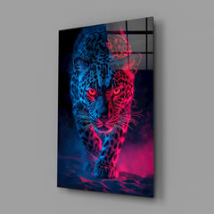 Neon Leopard Glass Wall Art || Designer Collection