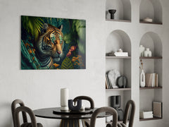 Trap Behind Flowers Glass Wall Art  || Designer Collection