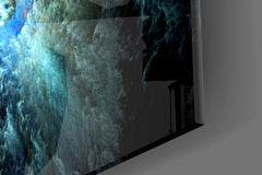 Cosmic Blue Glass Wall Art